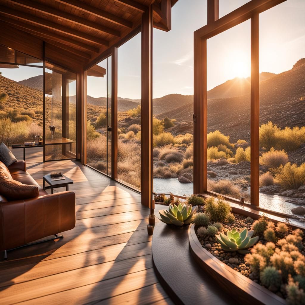 Modern Wood and Glass Cabin in Baja Desert
