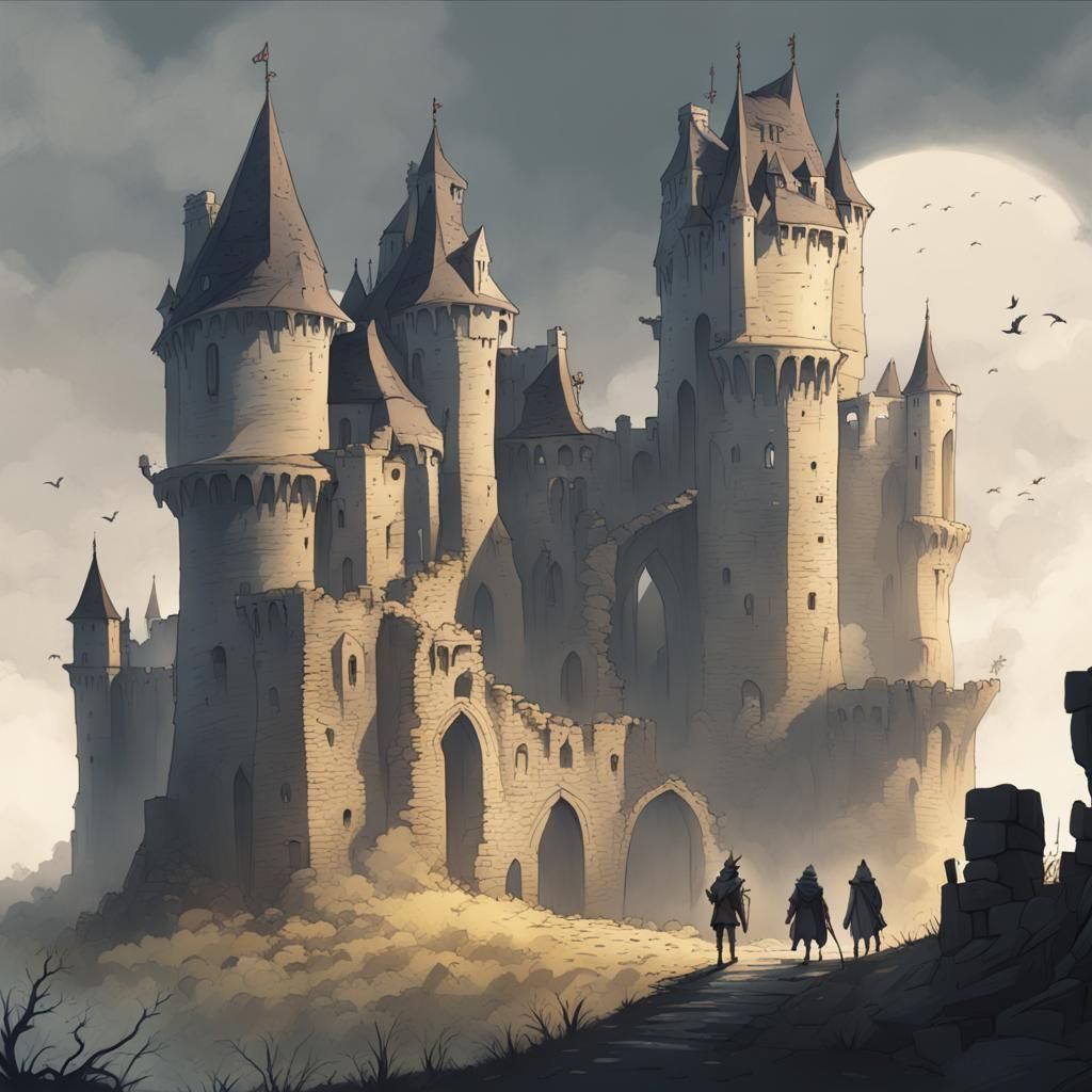 Adventurers Arrive at Dungeon Entrance, Concept Art