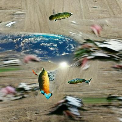 Fish Swimming in Deep Blue Ocean