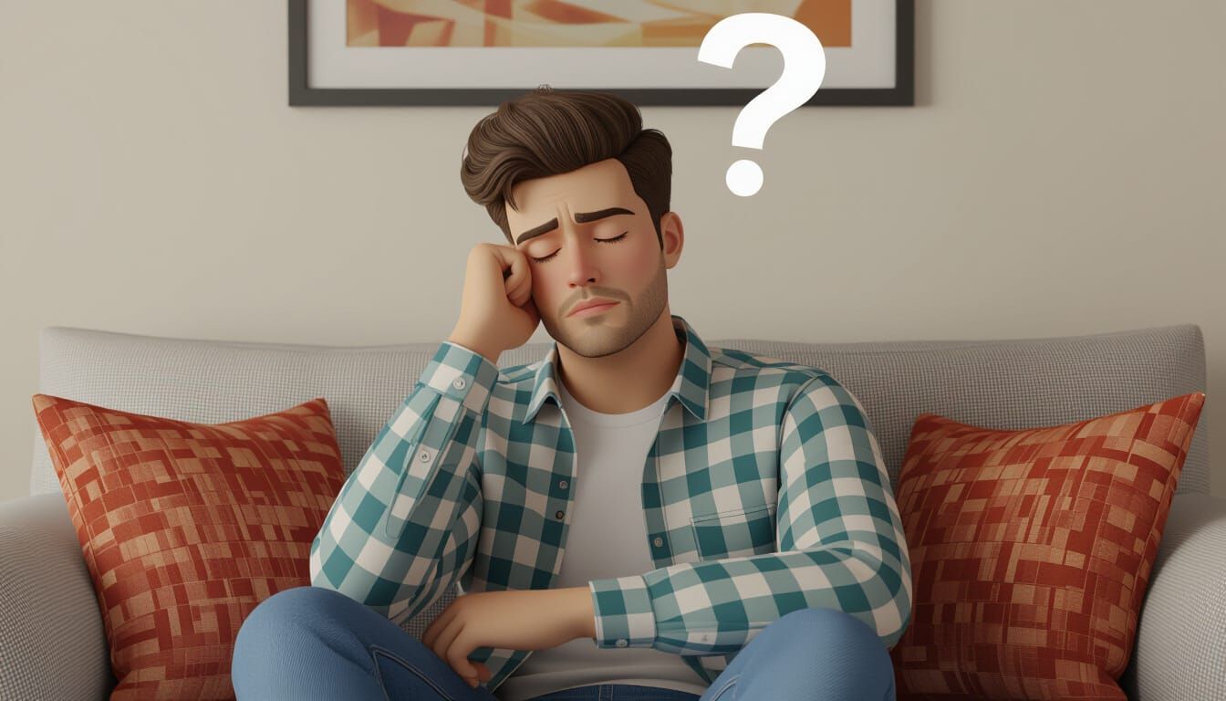 Copywriter Contemplation with Question Mark in 3D