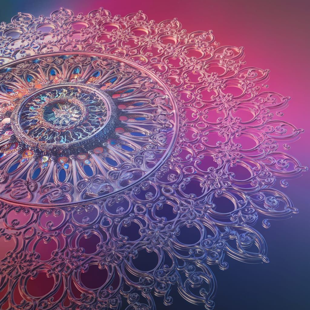 Hyperrealistic Mandala in Splash Art Style