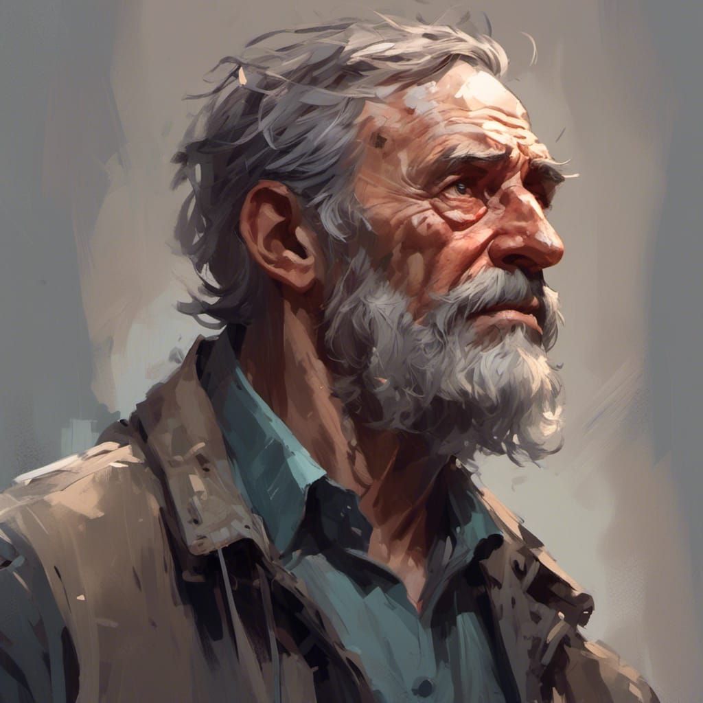 Distressed Coal Miner Portrait in Hyperdetailed Digital Art