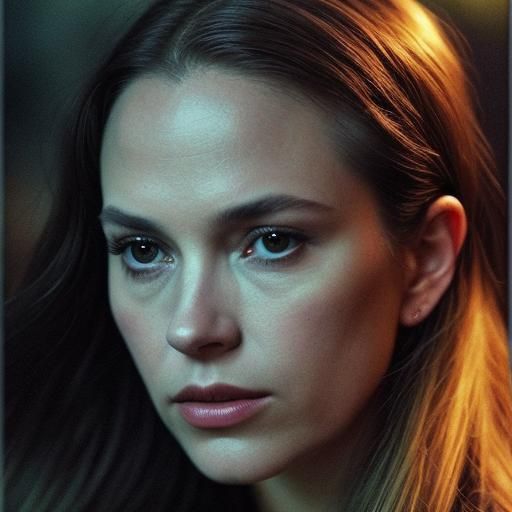 Luxurious Woman in Golden Tones: Cinematic Film Still