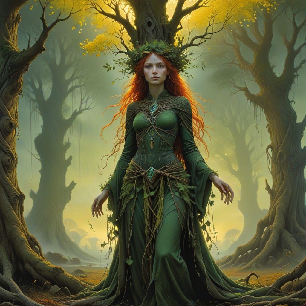 Druid Sylvana with Magical Willow Tree