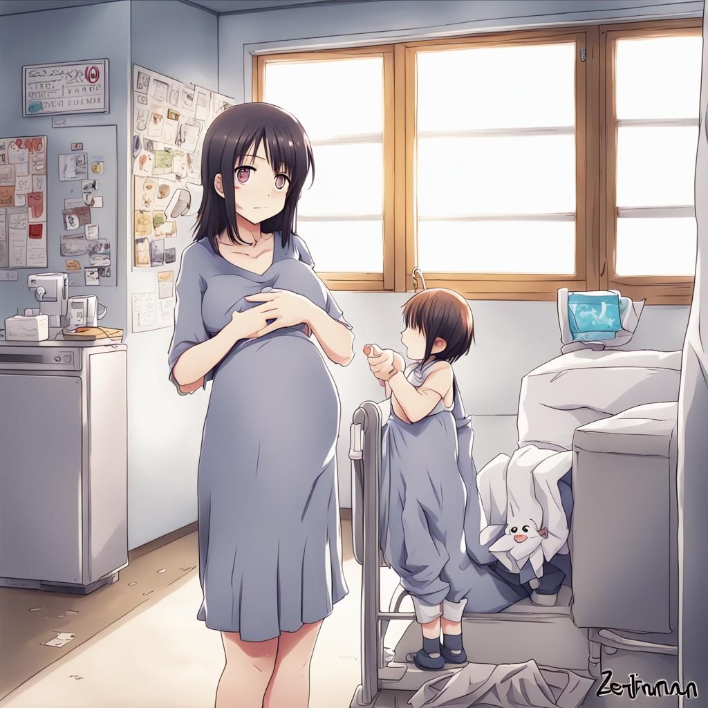 Anime Style Pregnancy Illustration