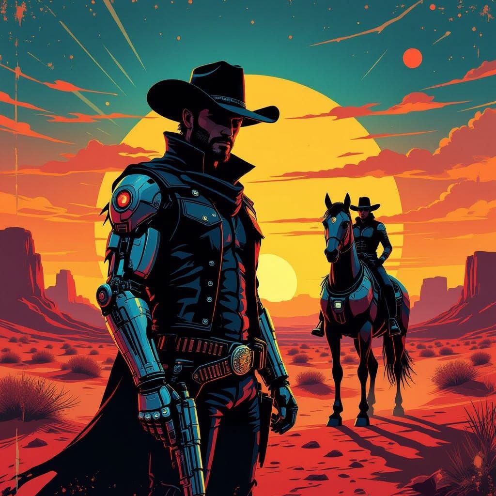 Cybernetic Cowboy on Alien Planet