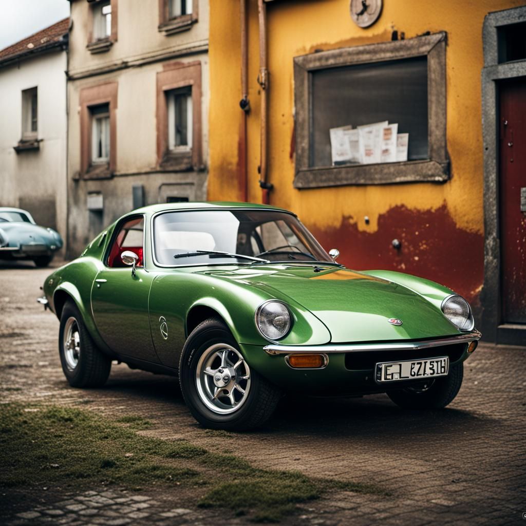 Opel GT Car Portrait in Hyperrealistic Style