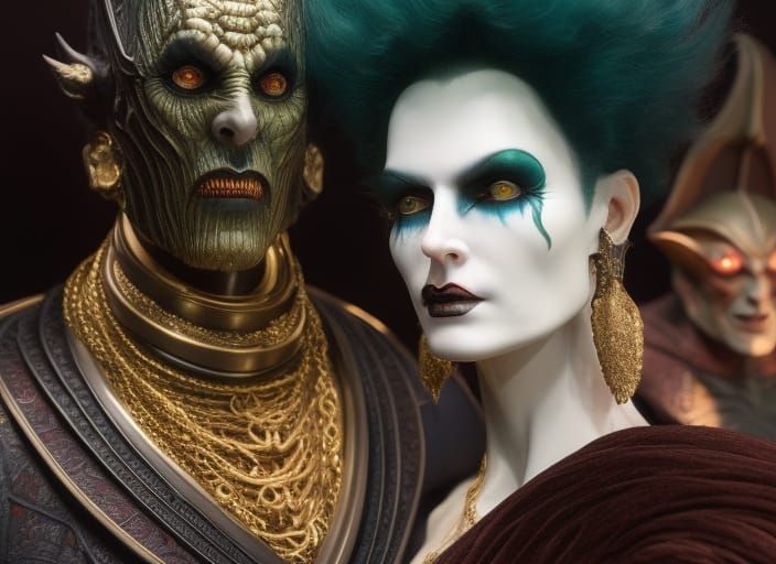 Gothic Vampire Portrait in Hyperrealism Style