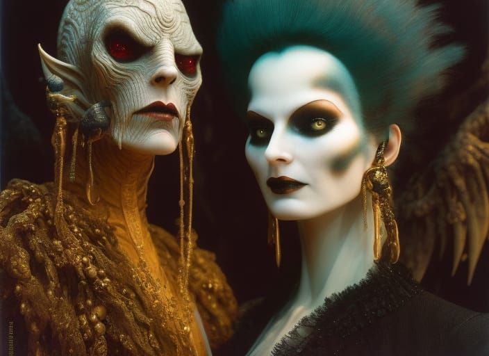 Gothic Vampire Portrait in Dark Fantasy Style