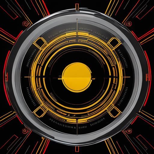 Bauhaus-Inspired Geometric Digital Art with Metallic Sheen