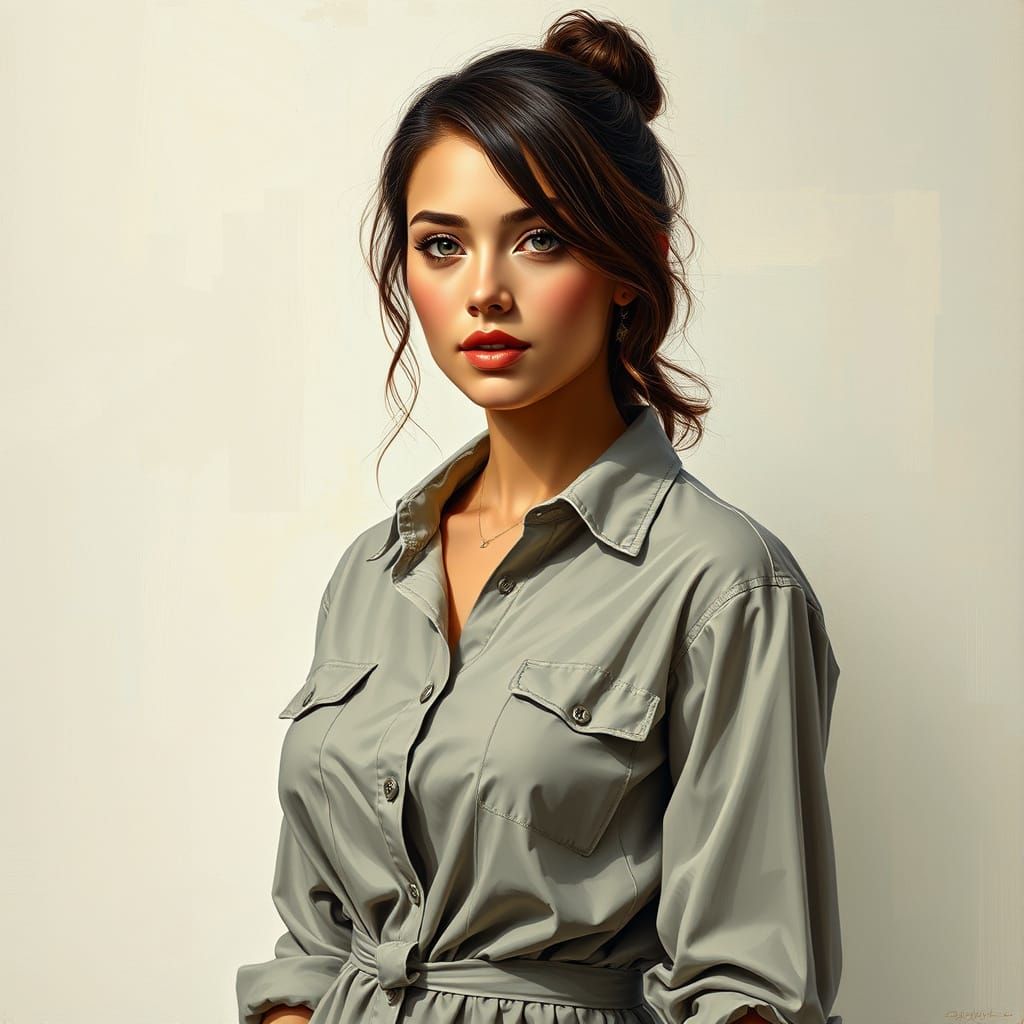 Curvy Woman in Modern Artistic Dress