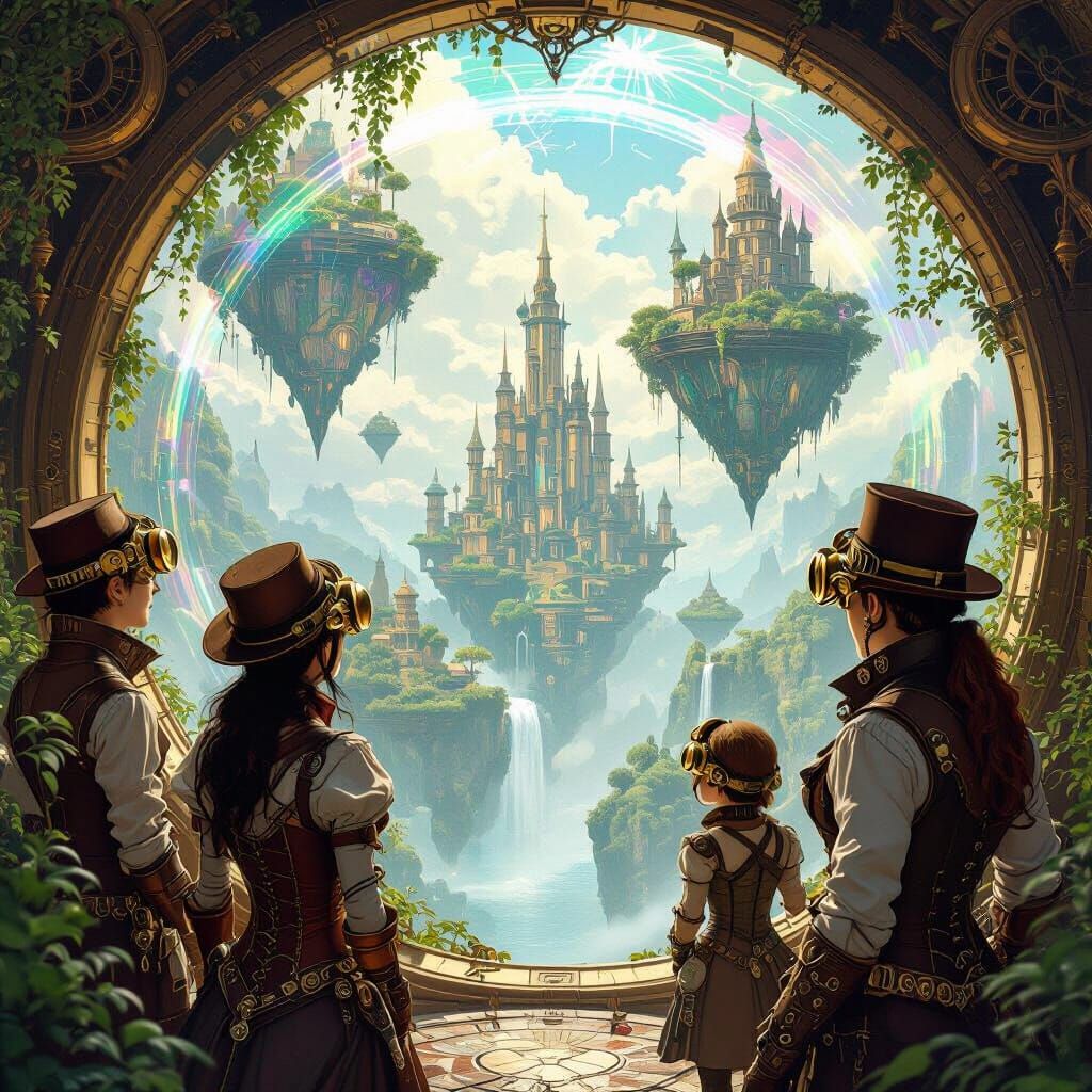 Steampunk Adventurers Discover Surreal Portal