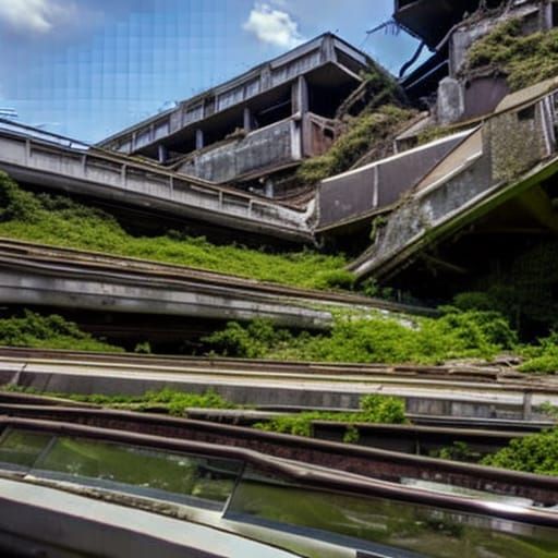 Post-Apocalyptic Mall Overrun by Nature in 16k