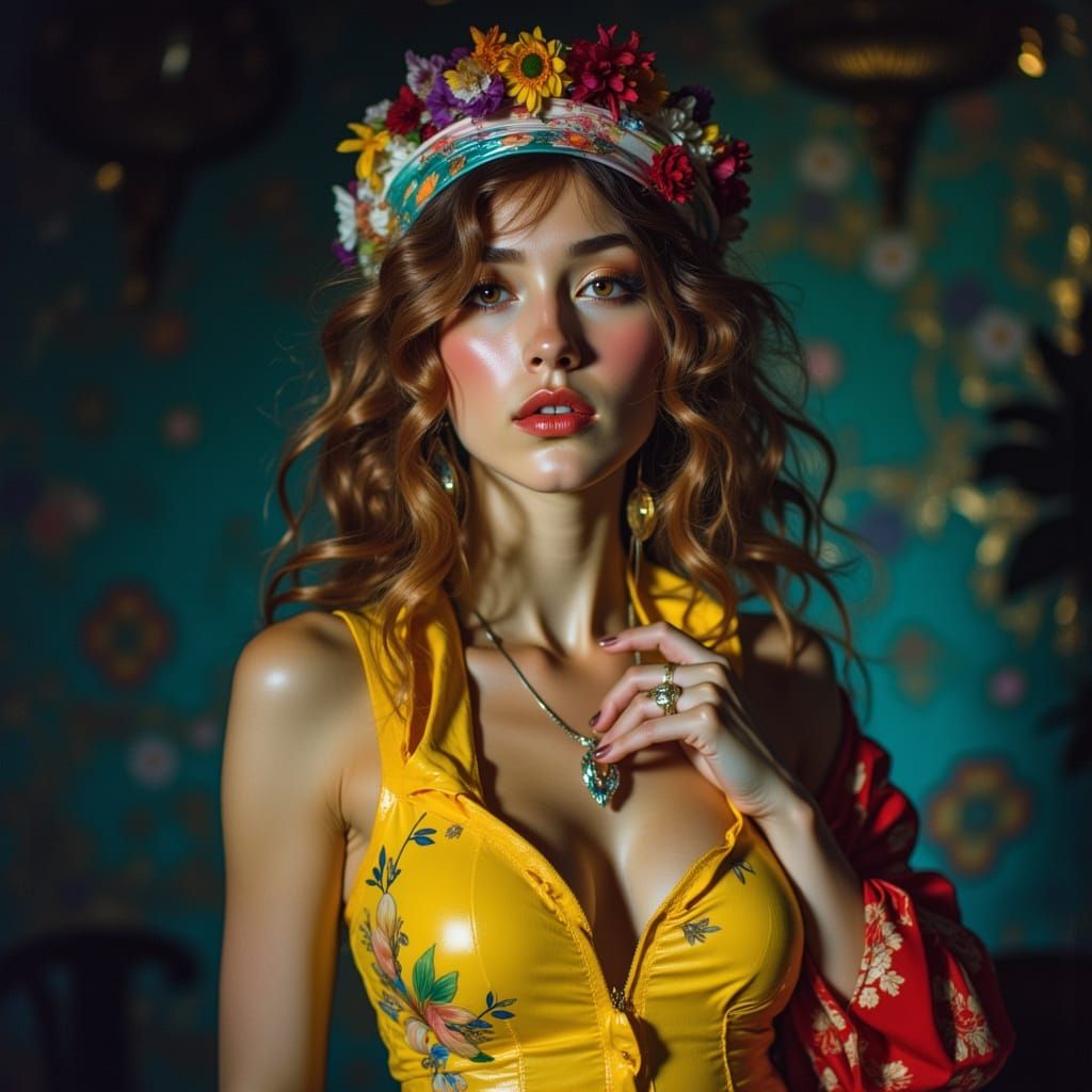 Vibrant Cyclist Posing with Emotional Depth