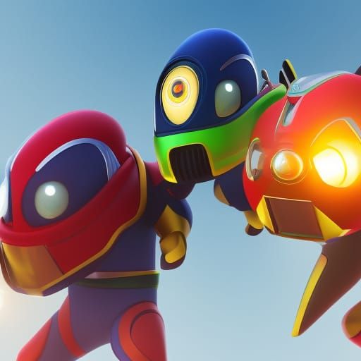 Scarab Super Sentai Team in 3D Digital Art