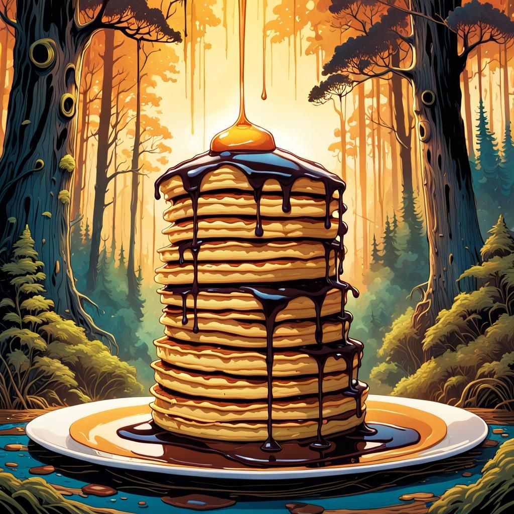 Pancake Waterfall: Surreal Comic Book Art