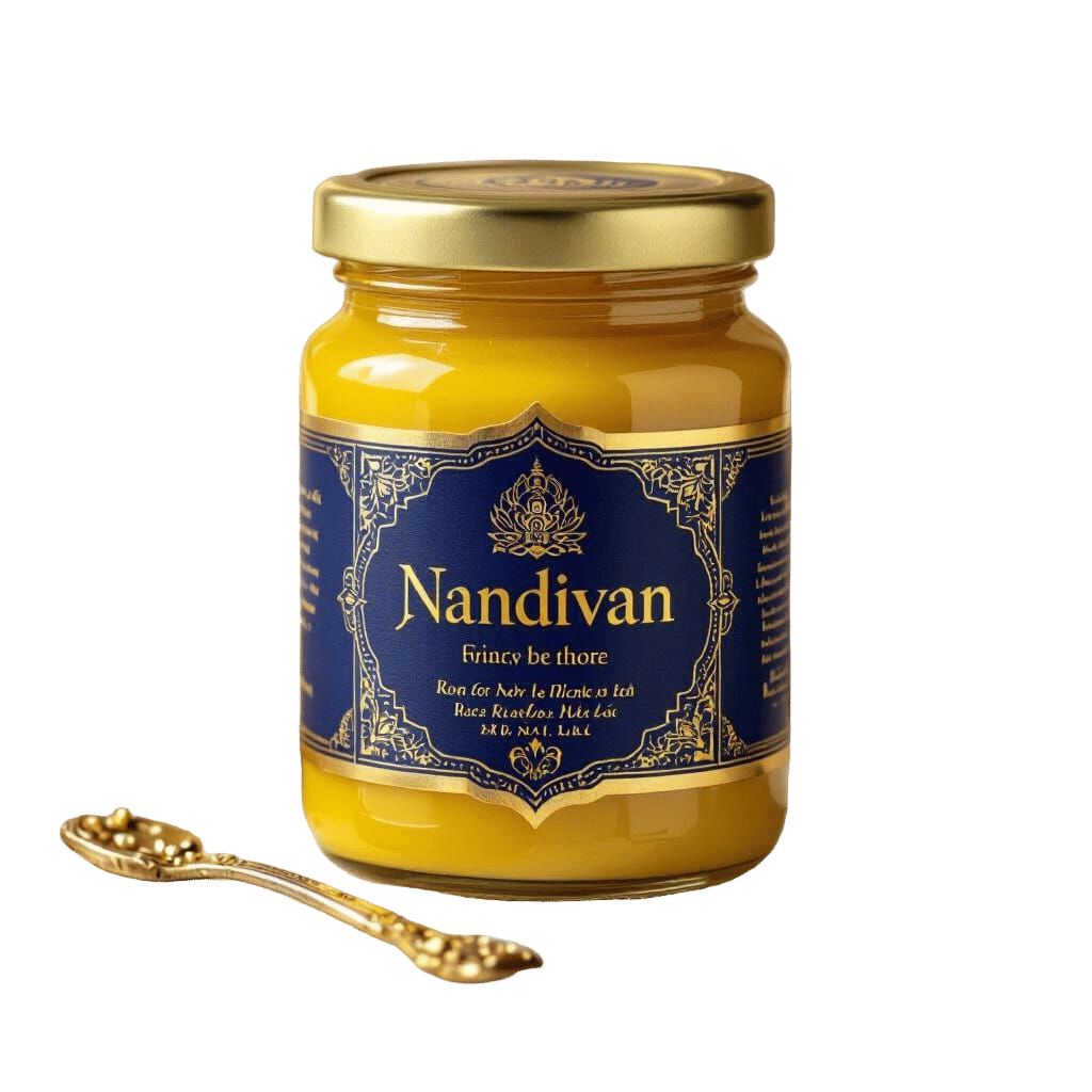 Luxury Ghee Label Design with Gold Accents