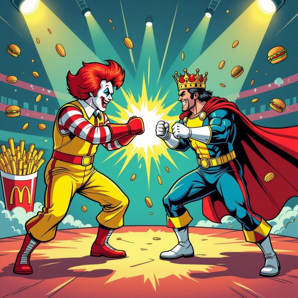 Fast Food Mascots Clash in Graphic Novel Style