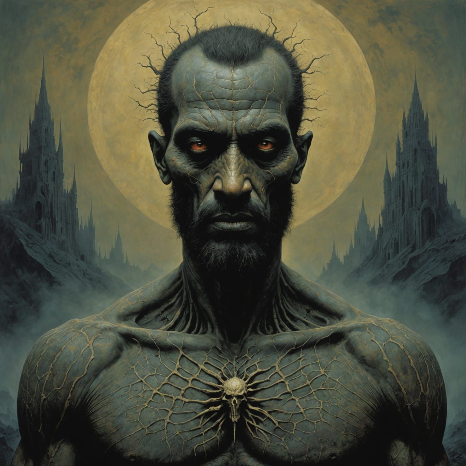Yamaraja: Gothic Romantic Portrait of the God of Death