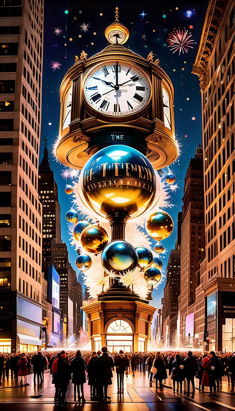 New Year's Eve Ball Drop in Opalescent City