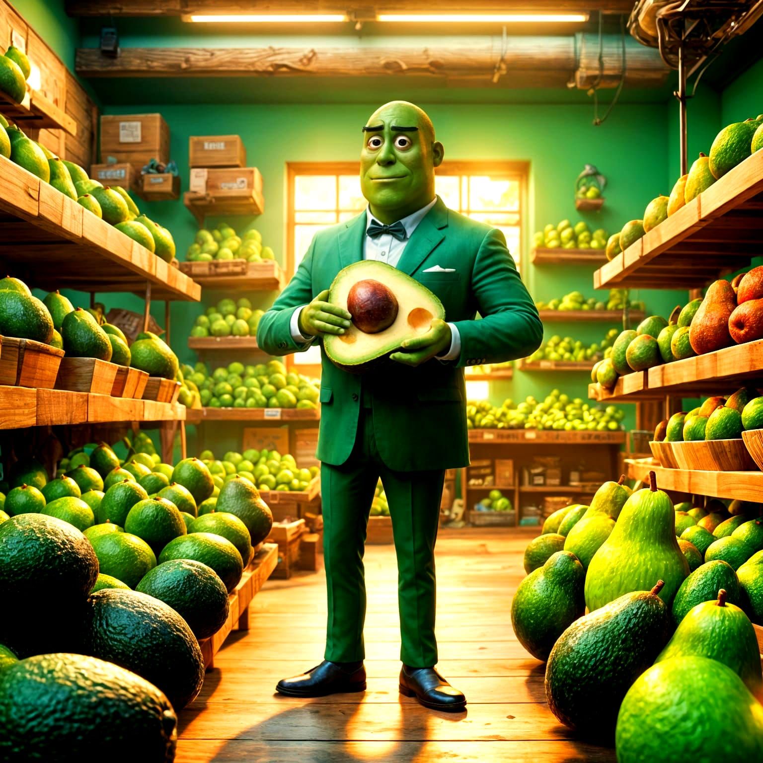 Avocado Man Adventures in Vibrant 3D Style