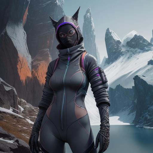 Futuristic High Fashion Ski Mask with Hologram