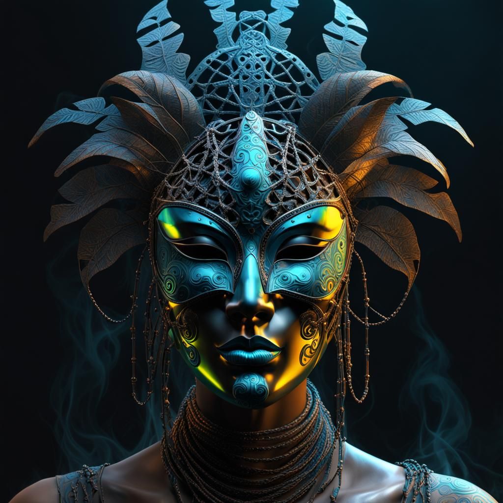 Venice Carnival Mask with Holographic Details