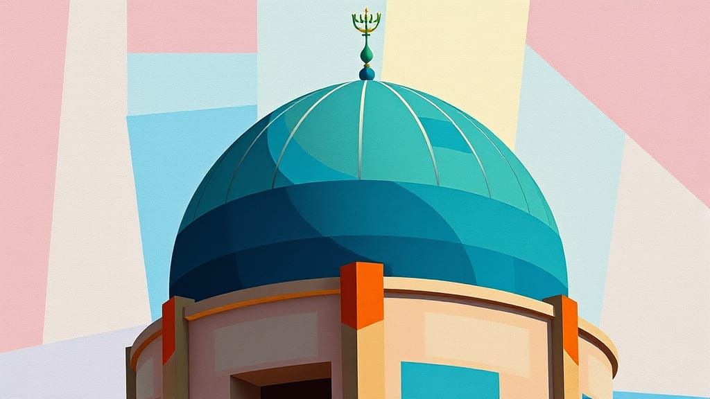 Po-i-Kalyan Mosque Dome in Abstract Cubism Style