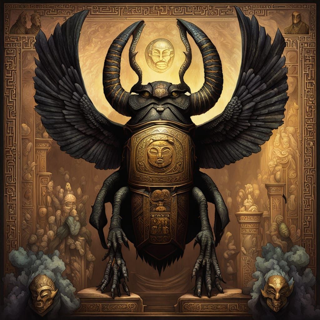 Egyptian Scarab Beast in Dark Fantasy Art