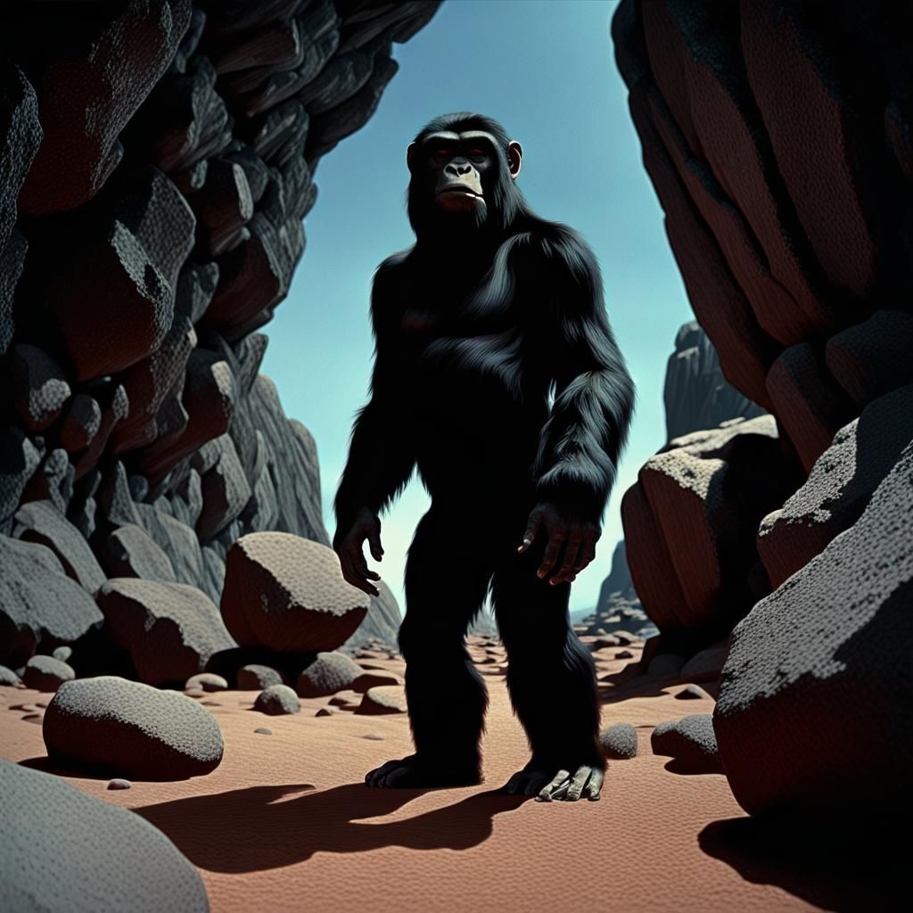 Monolith and Apes: A Space Odyssey Scene