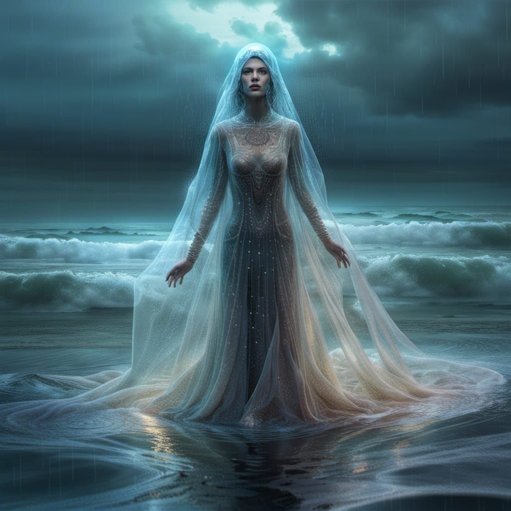 Ethereal Ghost in the Sea: Digital Painting