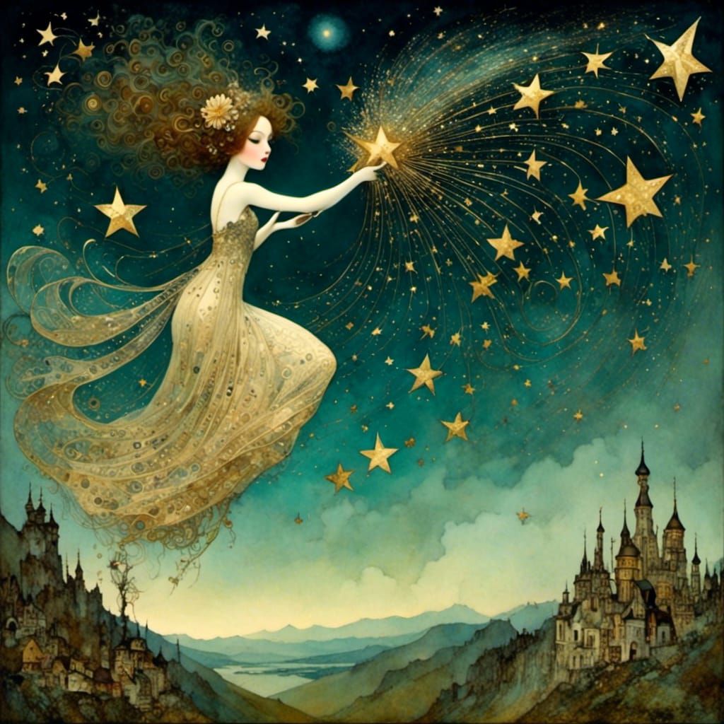 Celestial Fairy Reaching for a Shooting Star