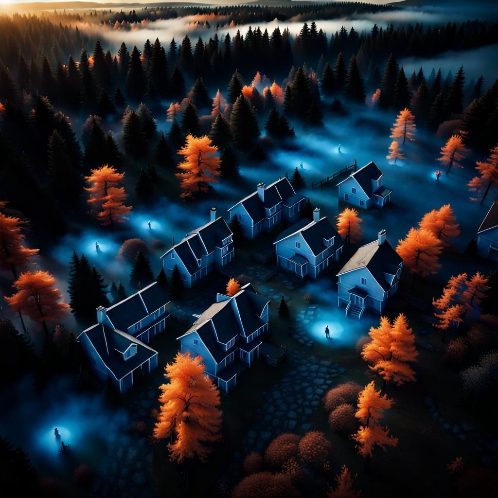 Eerie Ghost Village in Moonlight: Gothic Horror