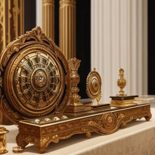 Luxurious Still Life: Ornate Pipe with Diamonds