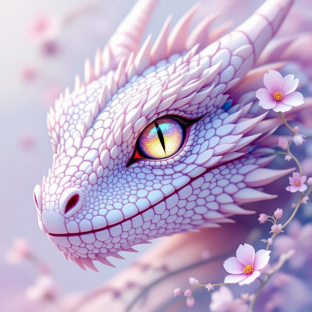 Dragon's Eye: Ethereal Scene with Intricate Floral Details