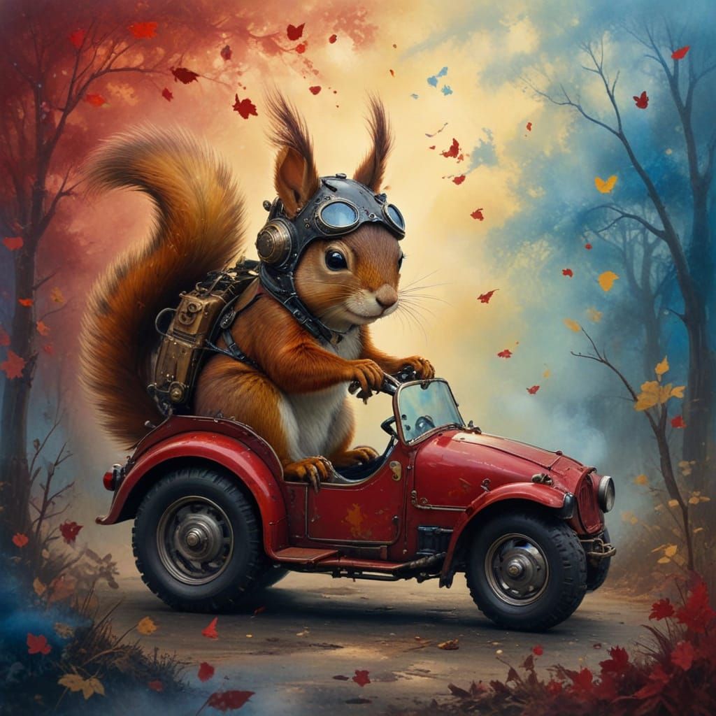 Steampunk Squirrel's Whimsical Headgear