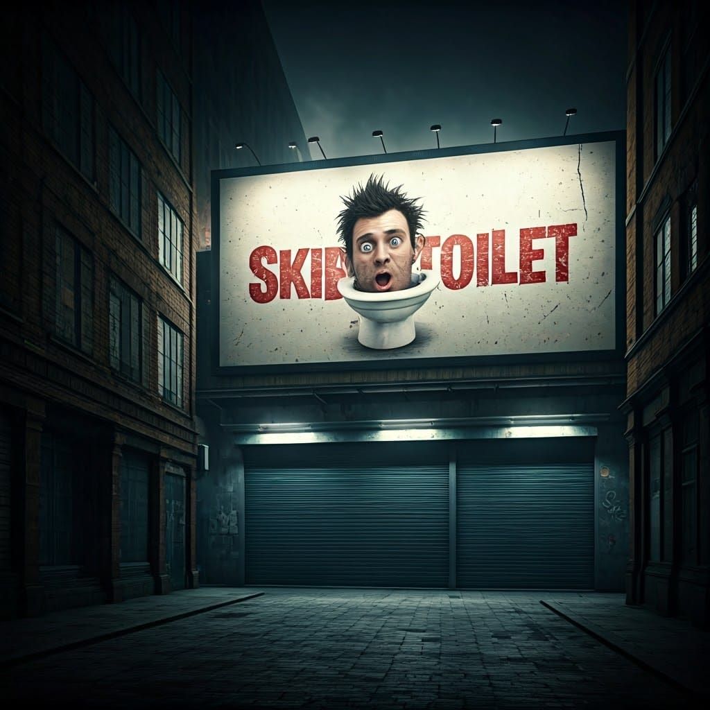 Hyperrealistic Billboard in a Moody Urban Alleyway