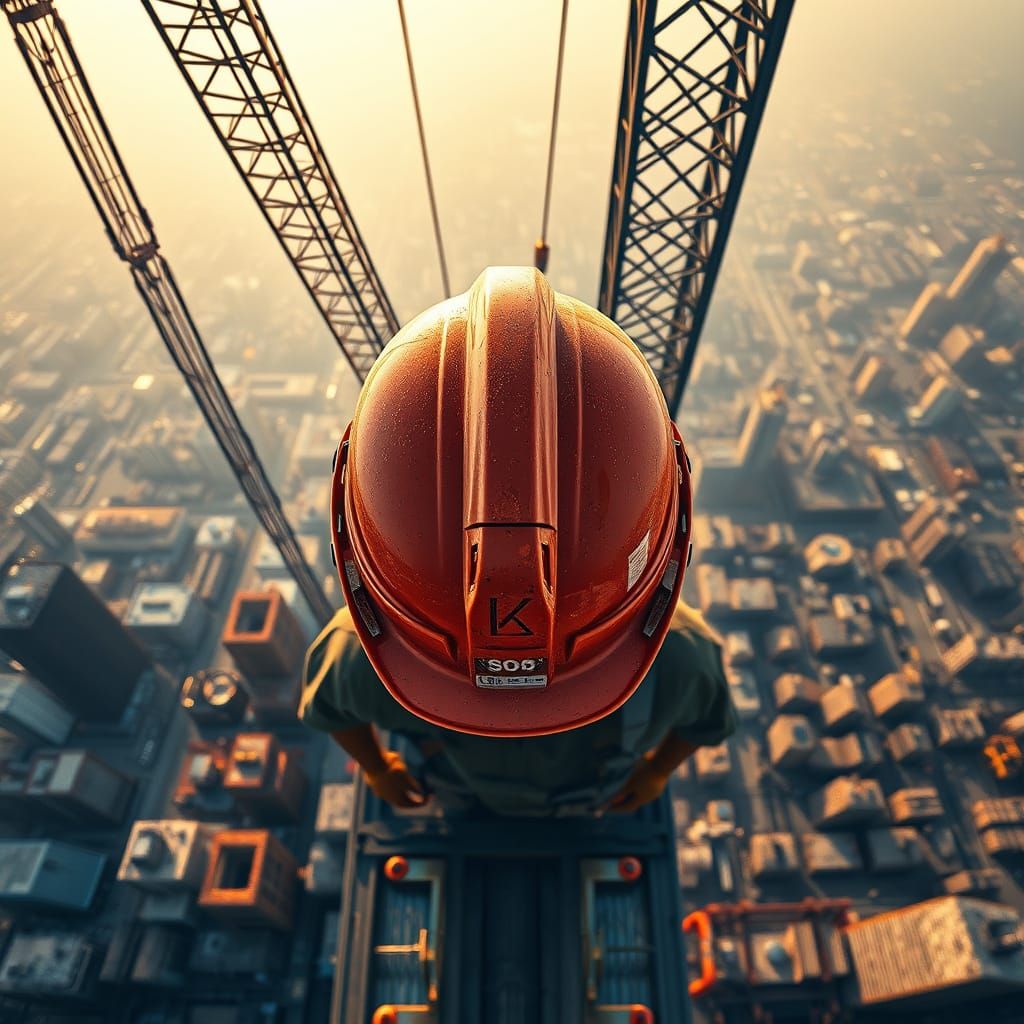 Spectacular Skyscraper Construction Site Bird's-Eye View