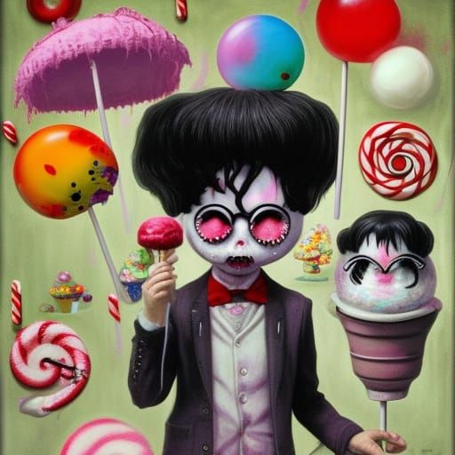 Grotesque Candy Shop in Biopunk Horror Surrealism