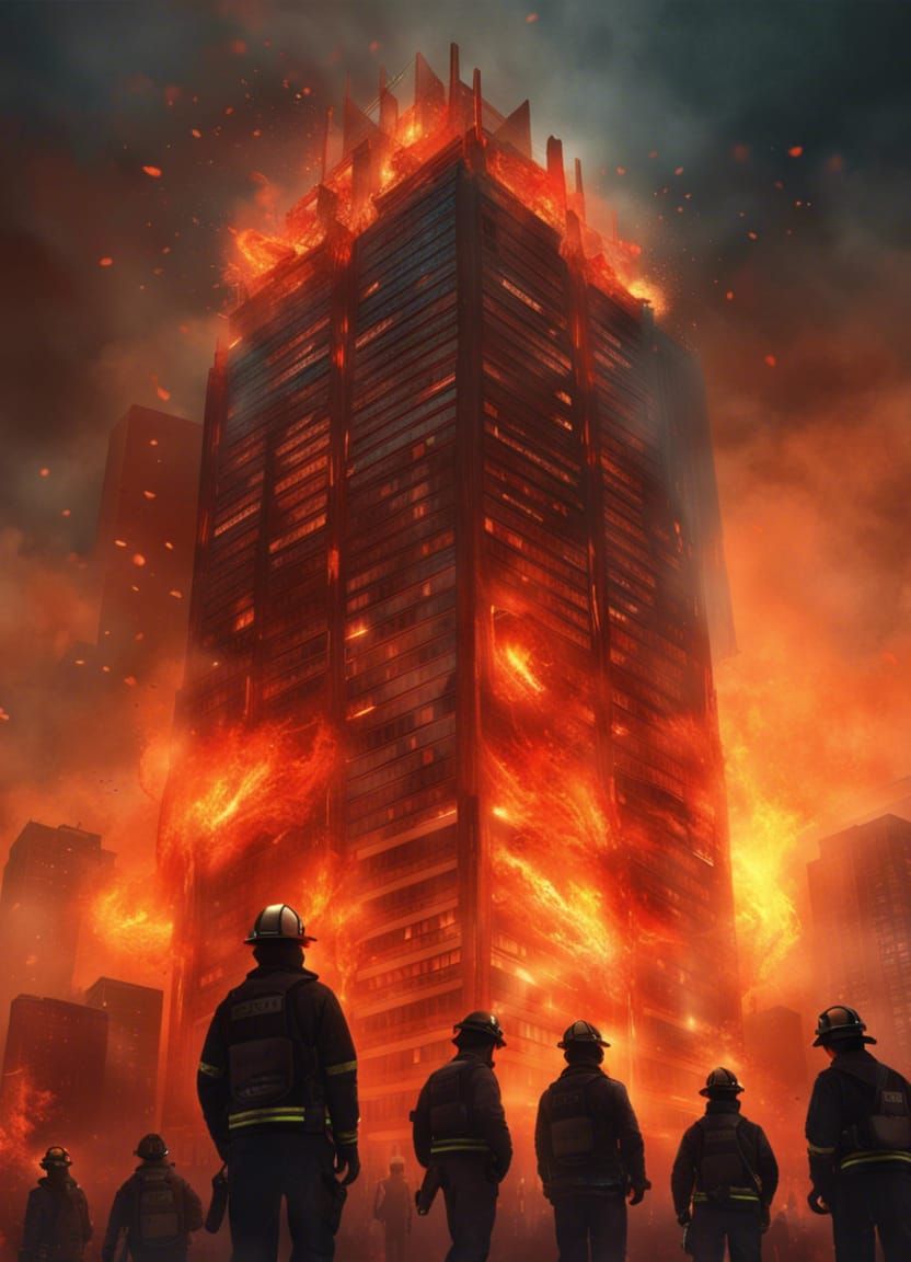 Skyscraper Fire Rescue: Digital Art in 4K
