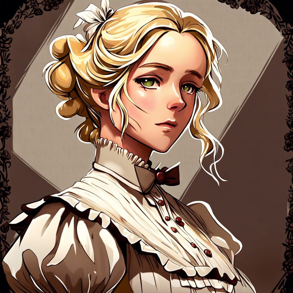 Edwardian Lady's Maid in Anime Style