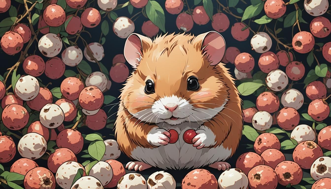 Lychee Hamster in Anime Style