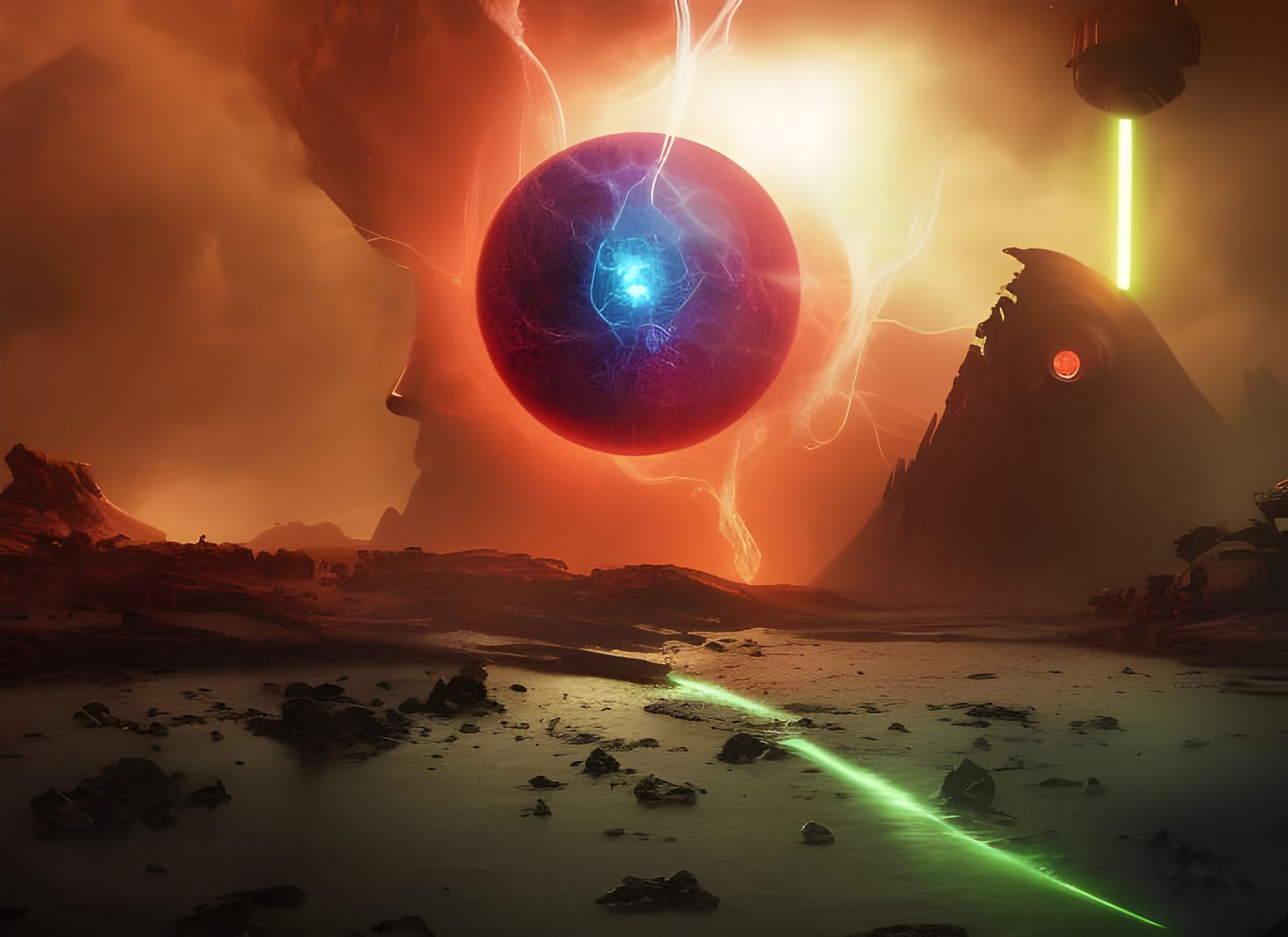 Luminous Spheres in Fantastical Organic Ruins