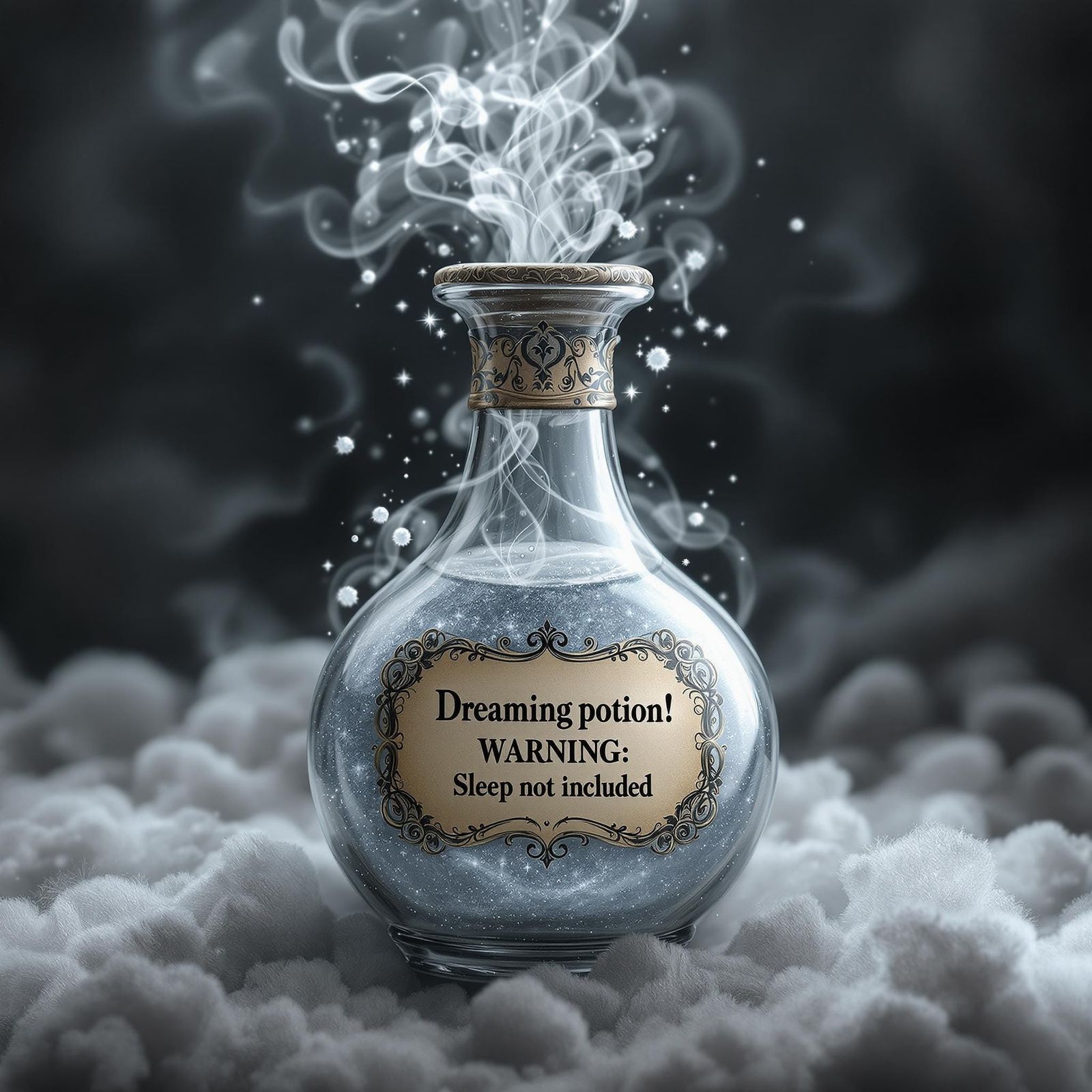 Ethereal Silver Potion in Decorative Glass Vial