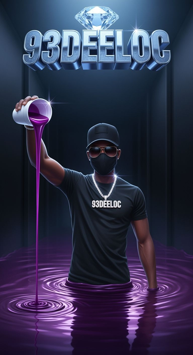 Artist Navigates Purple Syrup Hallway in Stylized Digital Ar...