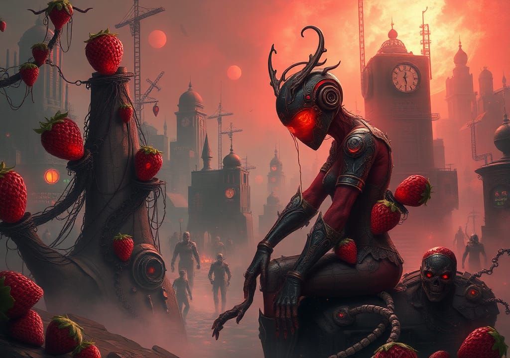 Cyberpunk Steamscape with Fantasy Art Elements