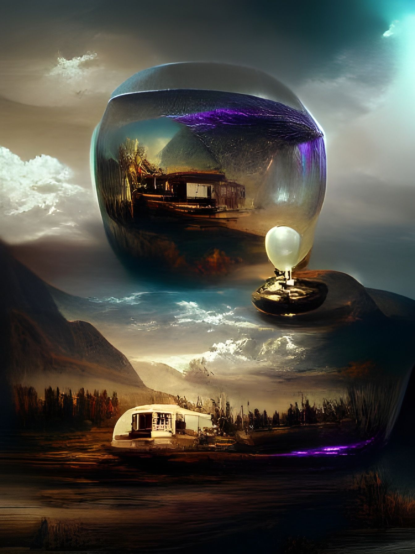 Fortune Teller and Crystal Ball, Matte Painting