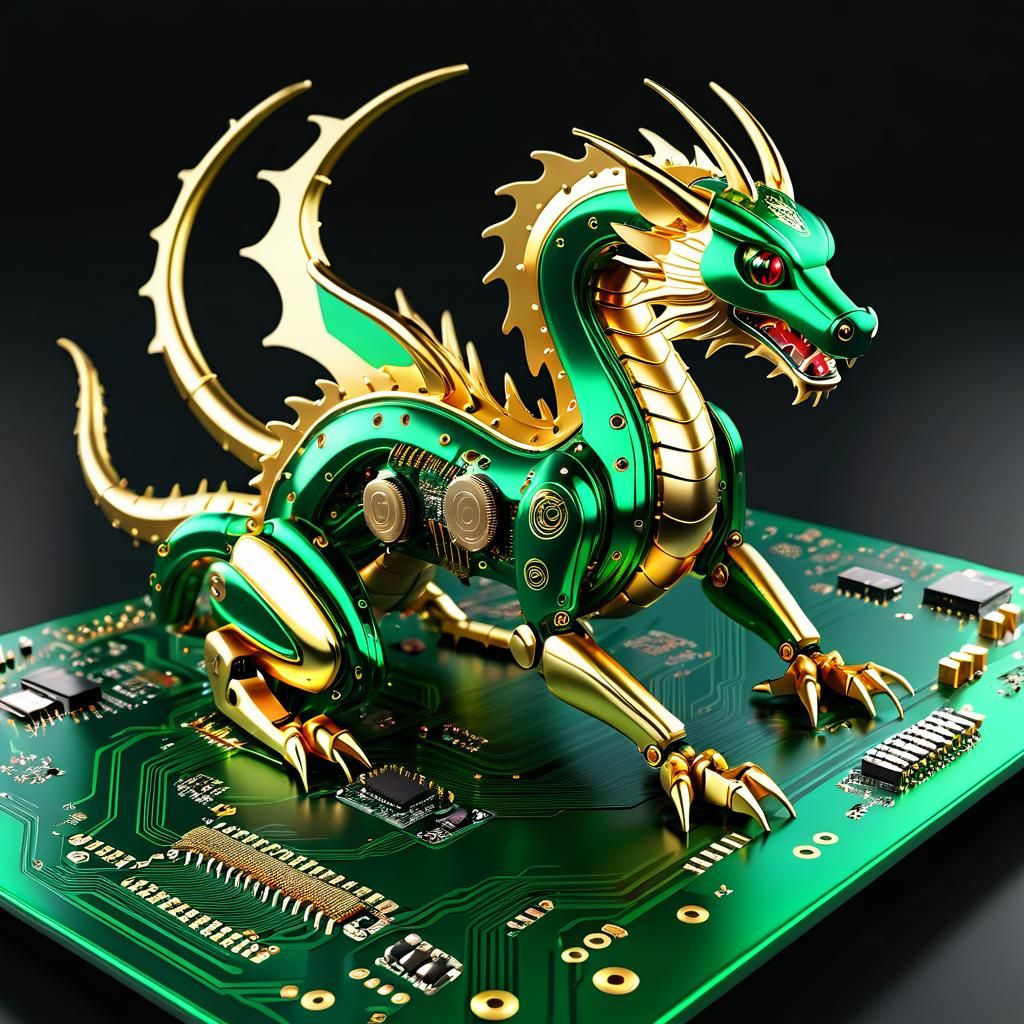Circuit Board Dragon Robot in Parametric Design