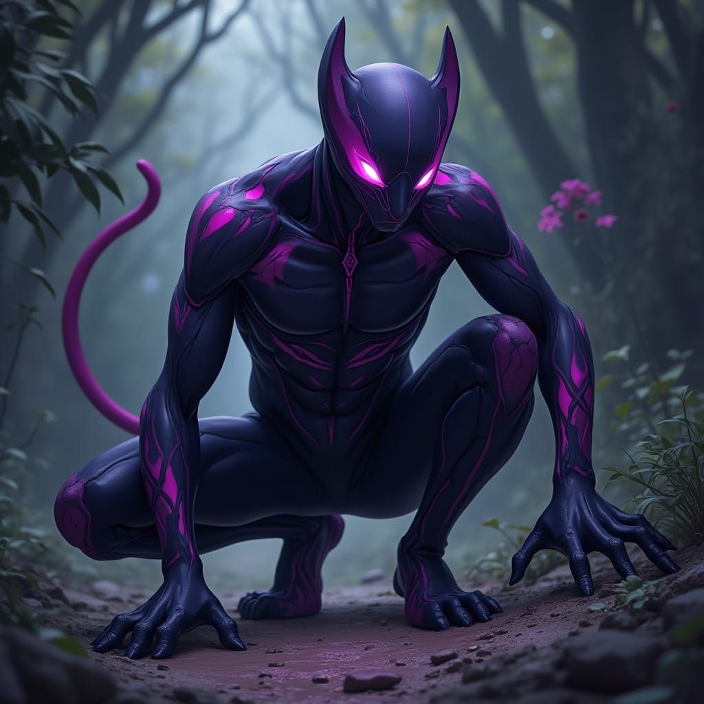 Mewtwo in Cyberpunk Panther Armor
