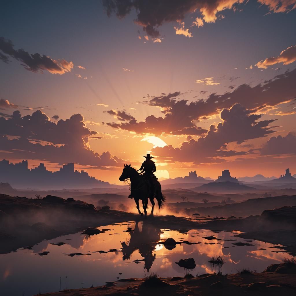 silhouette of a cowboy 2